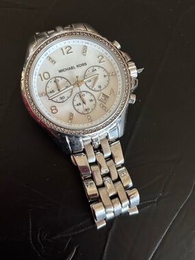 Michael Kors MK5346 Chronograph Watch – Silver-Tone, White Dial
